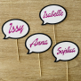 Speech Bubble Name Cupcake Topper