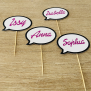 Speech Bubble Name Cupcake Topper