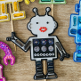 Robot Gem Cupcake Topper