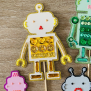 Robot Gem Cupcake Topper