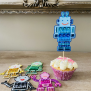 Robot Gem Cupcake Topper