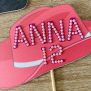 Cowboy Pink Hat Name Cake Topper