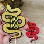 Snake Age Gold Cupcake Topper