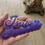 Purple Glitter Name Sticker