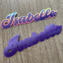 Purple Glitter Name Sticker