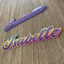 Purple Glitter Name Sticker