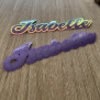 Purple Glitter Name Sticker