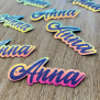 Small Purple Glitter Name Sticker