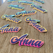 Small Purple Glitter Name Sticker