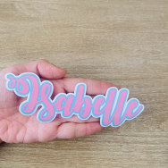 Pink Blue Name Sticker