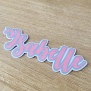 Pink Blue Name Sticker