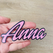 Pink Black Name Sticker