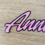 Pink Black Name Sticker