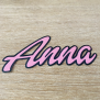 Pink Black Name Sticker