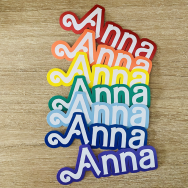 Rainbow Seven Name Sticker