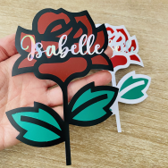 Black Rose Name Sticker