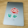 White Rose Name Sticker