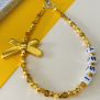 Gold Ribbon Name Charm