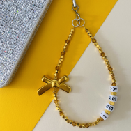 Gold Ribbon Name Charm